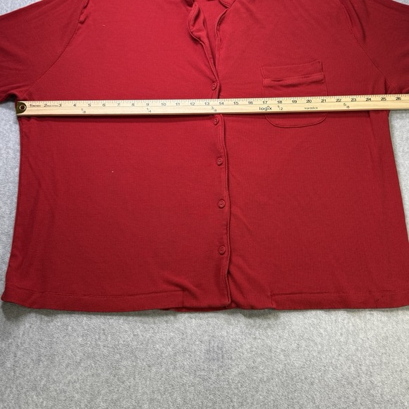 Skims Soft Lounge Button Front Top Women's XXL Red Long Sleeve‎ Loungewear Shirt - Picture 7 of 8